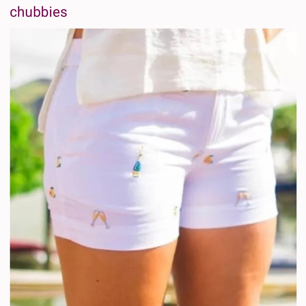 White Chubbies Shorts with Embroidered Details